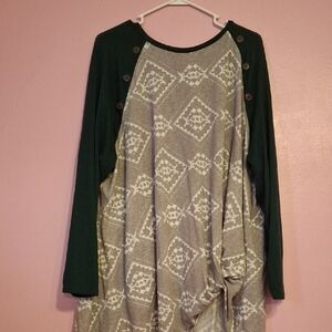 Maurices Green and Gray Knit Top